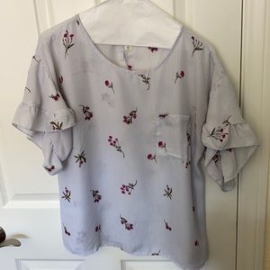 Francesca’s floral blouse